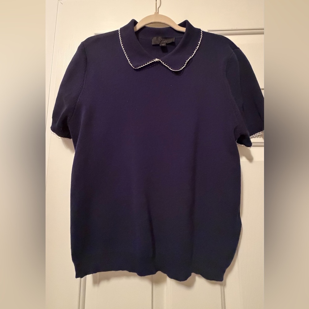 Zara Dark Blue Short Sleeve Top